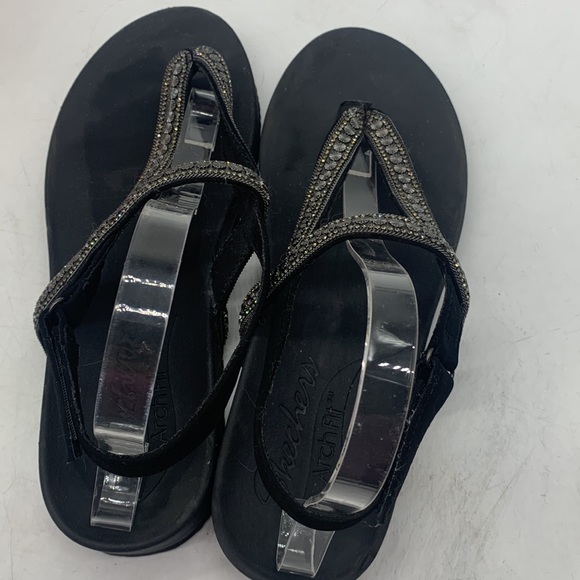 Sketchers Black embellished thong sandals Size 10 SKT5010A - Picture 7 of 9
